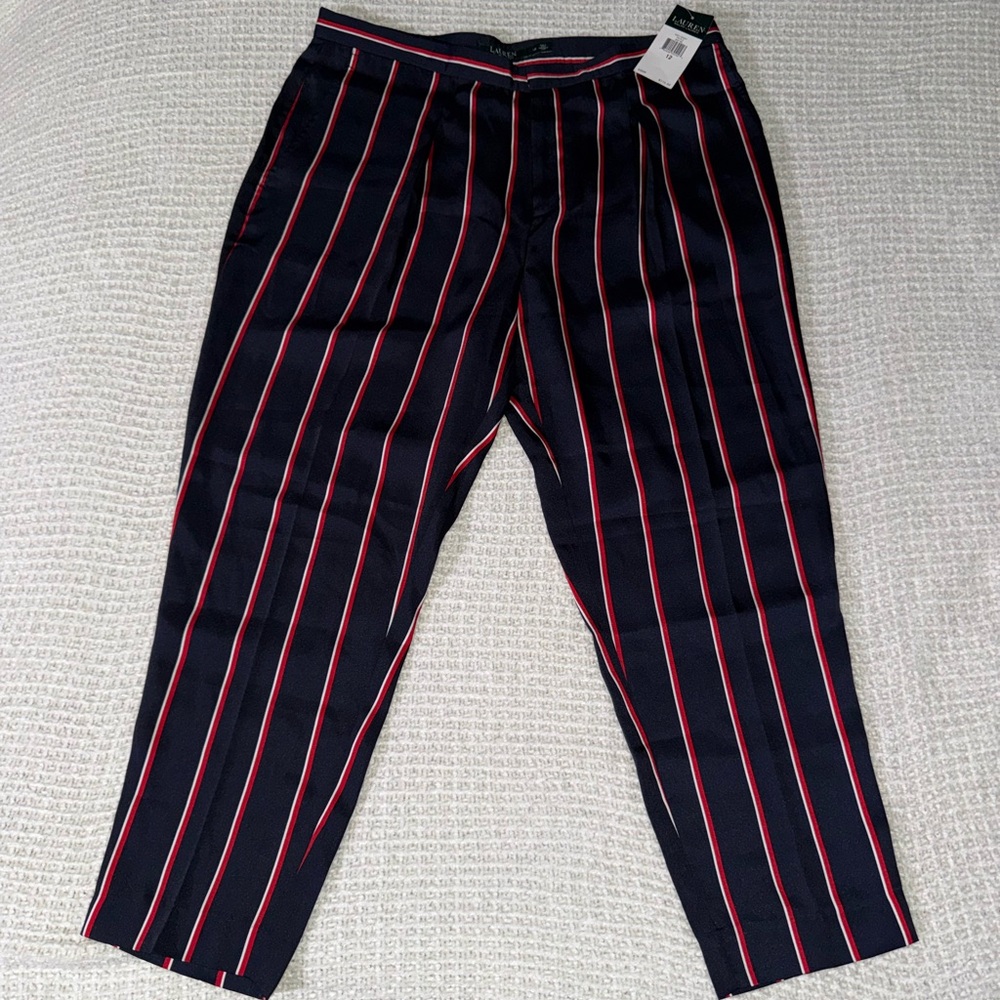 Ralph Lauren Navy Pants with Red & White Pinstripes